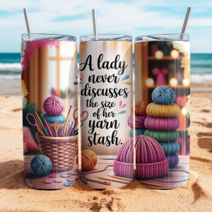 20oz Stainless Steel Straight Skinny Tumbler Knitting