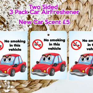 Two Sided 3 Pack Car AirFreshener - No smoking