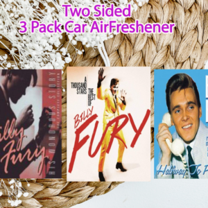 Billy Fury Two-Sided 3 Pack Car Air Fresheners Fragrance: New Car Scent