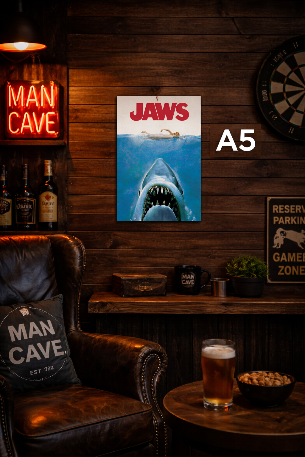 Jaws A5 Metal Sign
