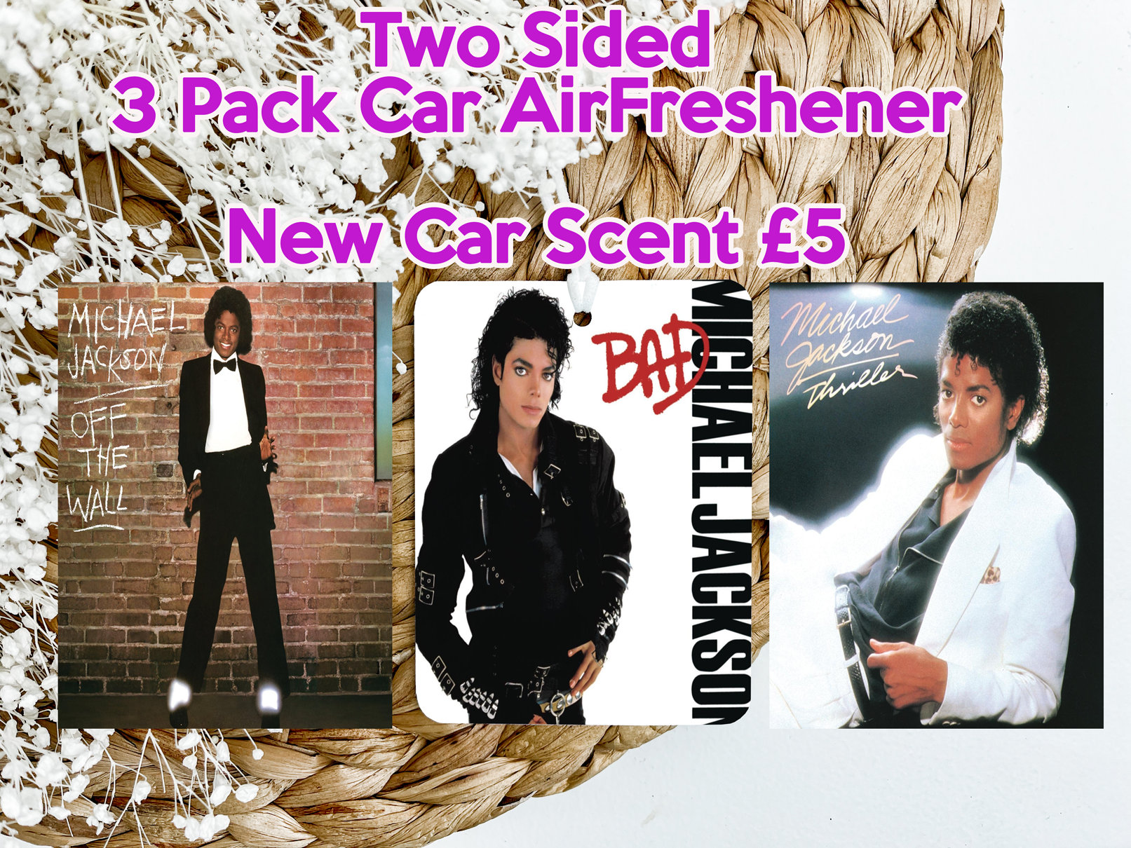 Michael Jackson Inspired Two-Sided 3 Pack Car Air Freshener