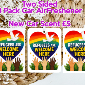 Refugees Are Welcome Here Two-Sided 3 Pack Car Air Freshener