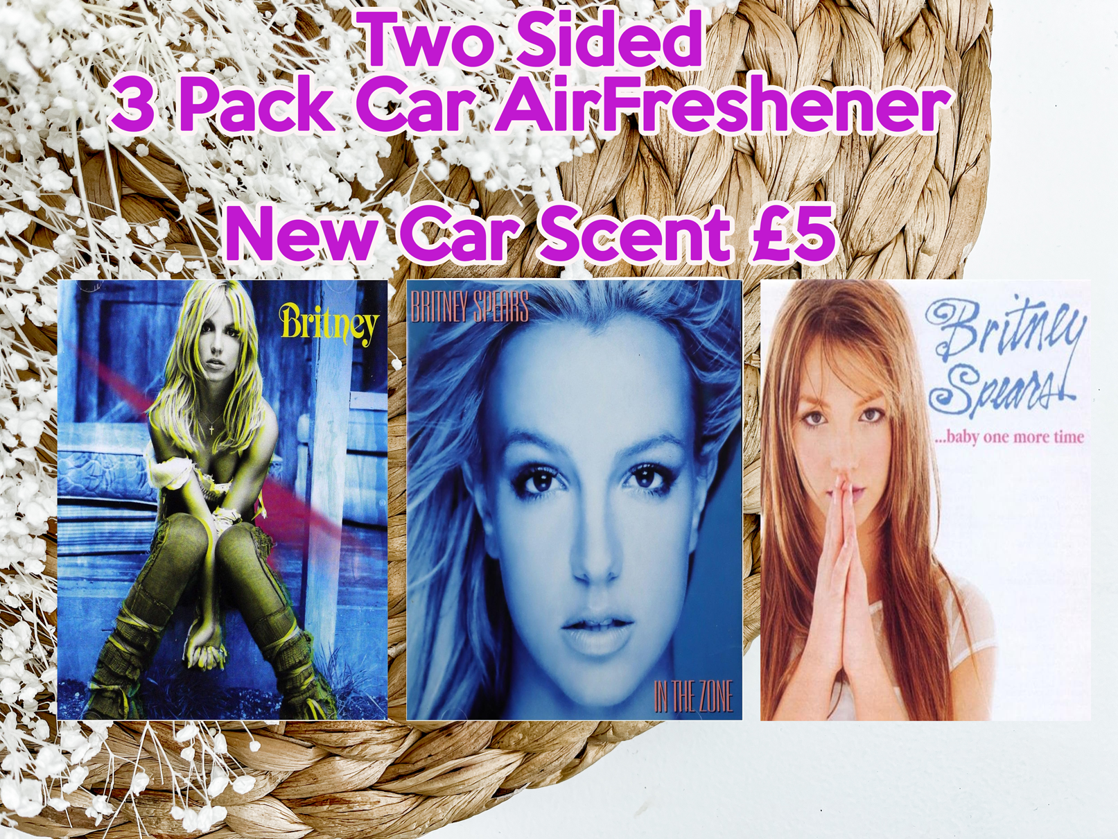 Britney Spears Inspired 3 Pack Car Air Fresheners – New Car Scent