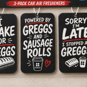Greggs Inspired Car Air Freshener 3-Pack