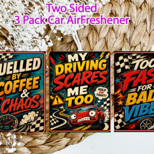 Funny Driving Car Air Freshener 3 Pack – New Car Scent