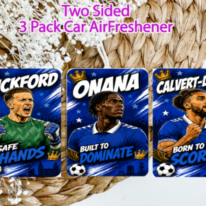 Everton Inspired  Football Stars Comic-Style Car Air Fresheners – Two-Sided 3 Pack