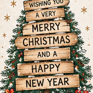 Personalised 10 Merry Christmas Happy New Year Card - A5 or A4