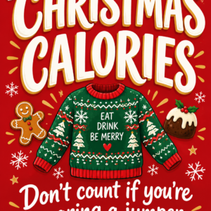 Personalised Christmas Calories In A Festive Jumper Card - A5 or A4