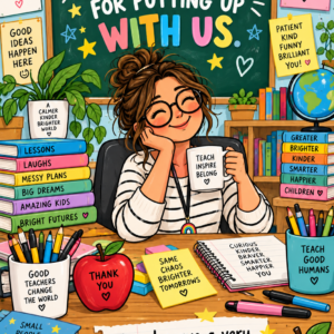 Personalised Colourful Classroom Thank You Card - A5 or A4