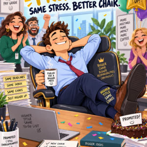 Personalised Congrats On The Promotion. Same Stress. Better Chair. Card - A5 or A4
