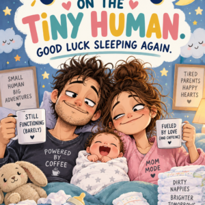 Personalised Congrats On The Tiny Human. Good Luck Sleeping Again. Card - A5 or A4