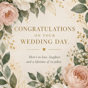 Personalised Elegant Botanical Wedding Congratulations Card - A5 or A4