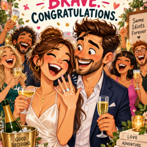 Personalised Engaged? Brave. Congratulations. Card - A5 or A4