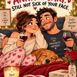 Personalised Happy Anniversary. Still Not Sick Of Your Face. Card - A5 or A4
