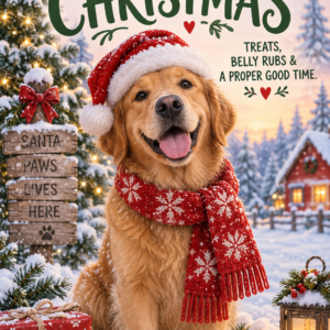 Personalised Merry Christmas — Santa Paws Card - A5 or A4