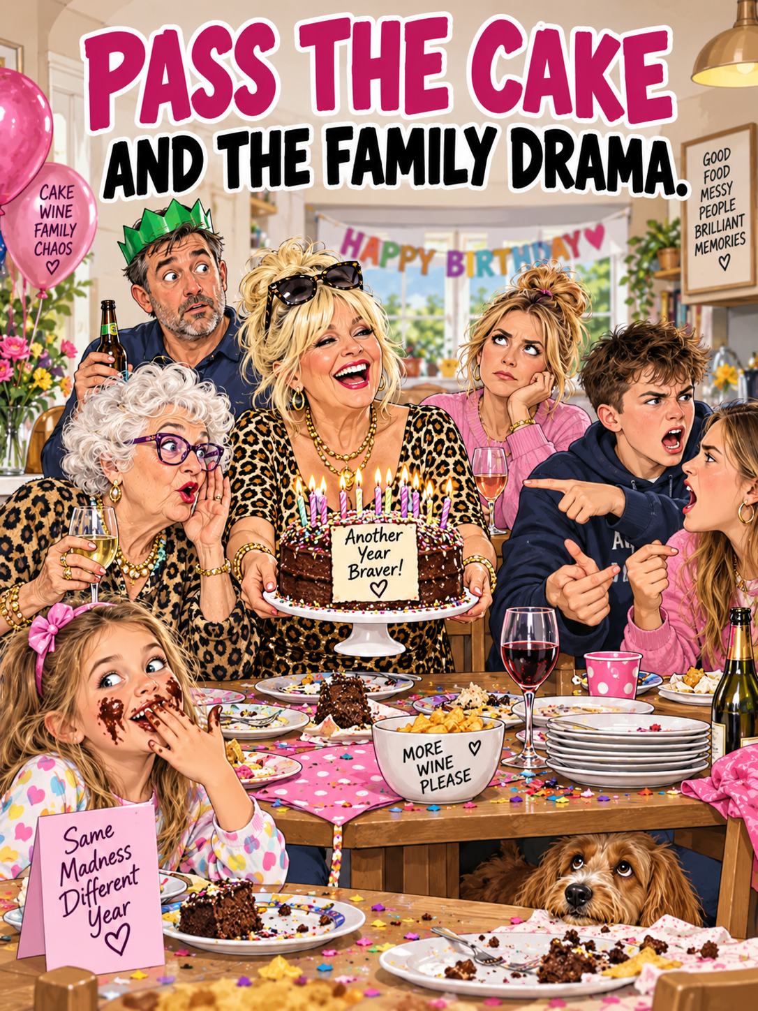 Personalised Pass the Cake and the Family Drama Card - A5 or A4