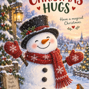 Personalised Sending Christmas Hugs Card - A5 or A4
