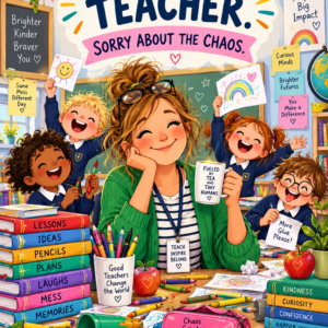 Personalised Thank You Teacher. Sorry About The Chaos. Card - A5 or A4