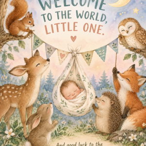 Personalised Welcome To The World Little One Card - A5 or A4