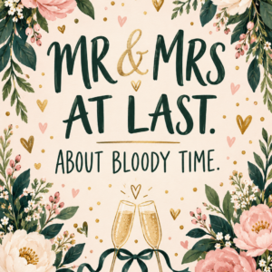 Personalised Whimsical Mr Mrs Wedding Card - A5 or A4