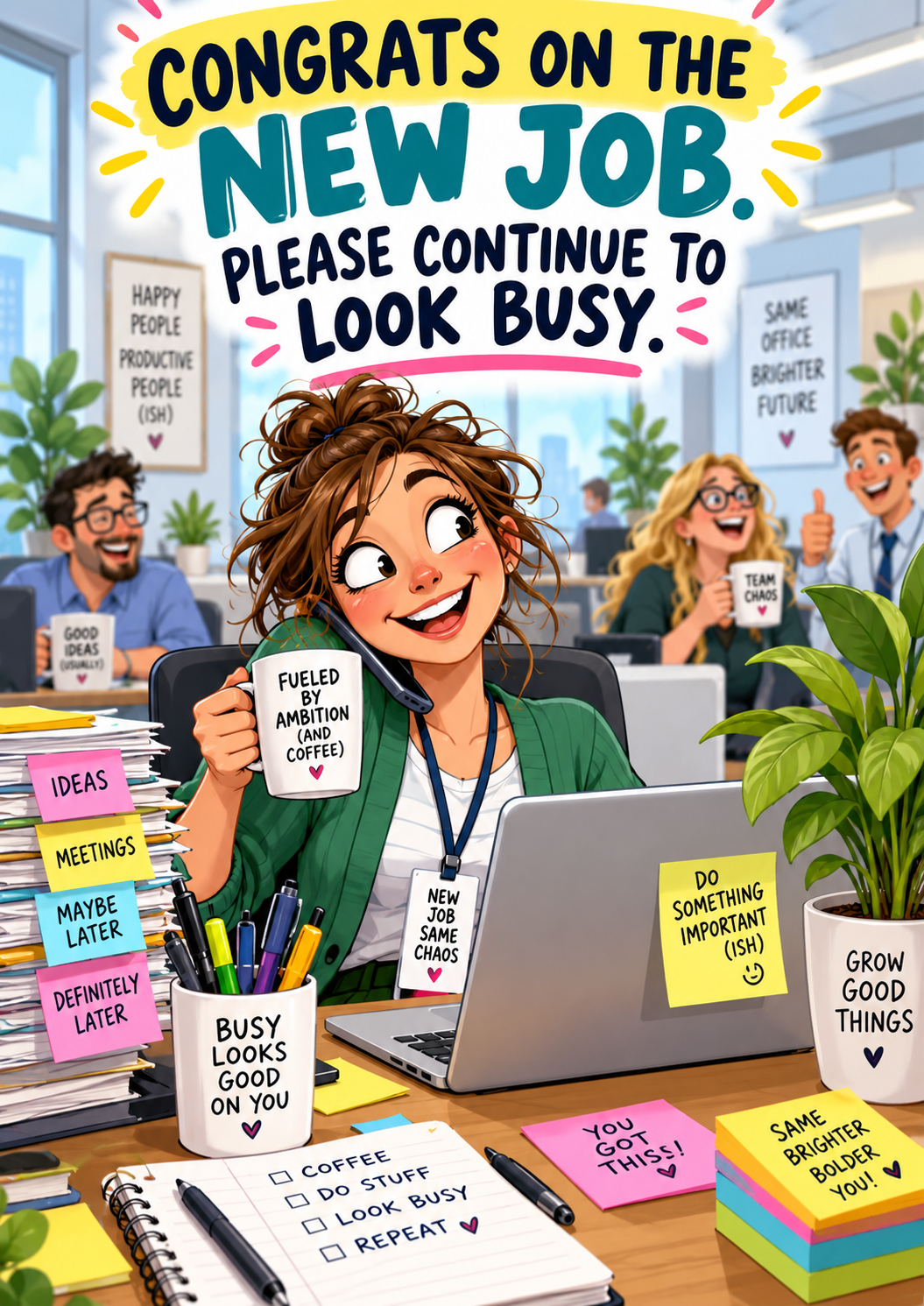 Congrats On The New Job. Please Continue To Look Busy.