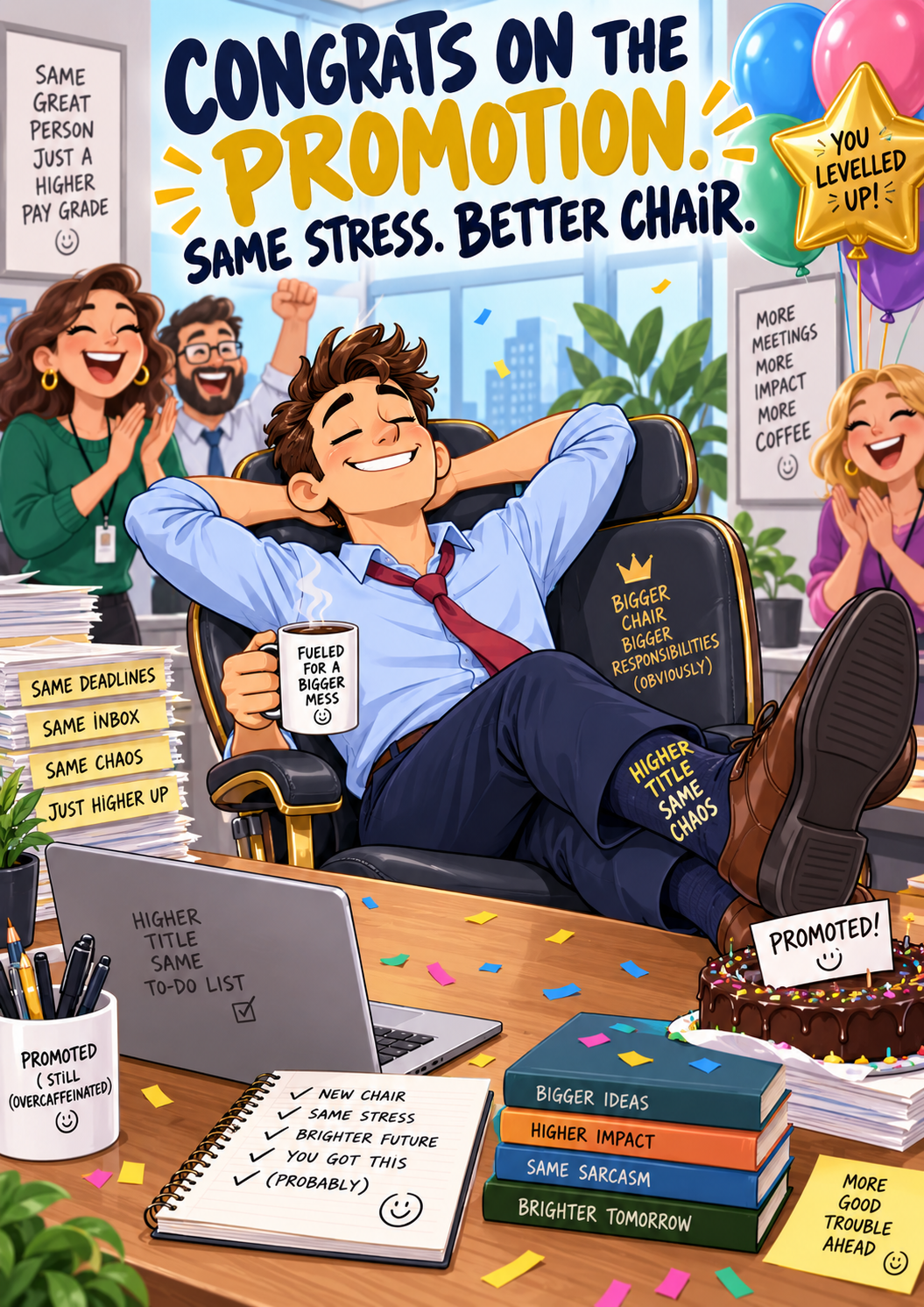 Congrats On The Promotion. Same Stress. Better Chair.