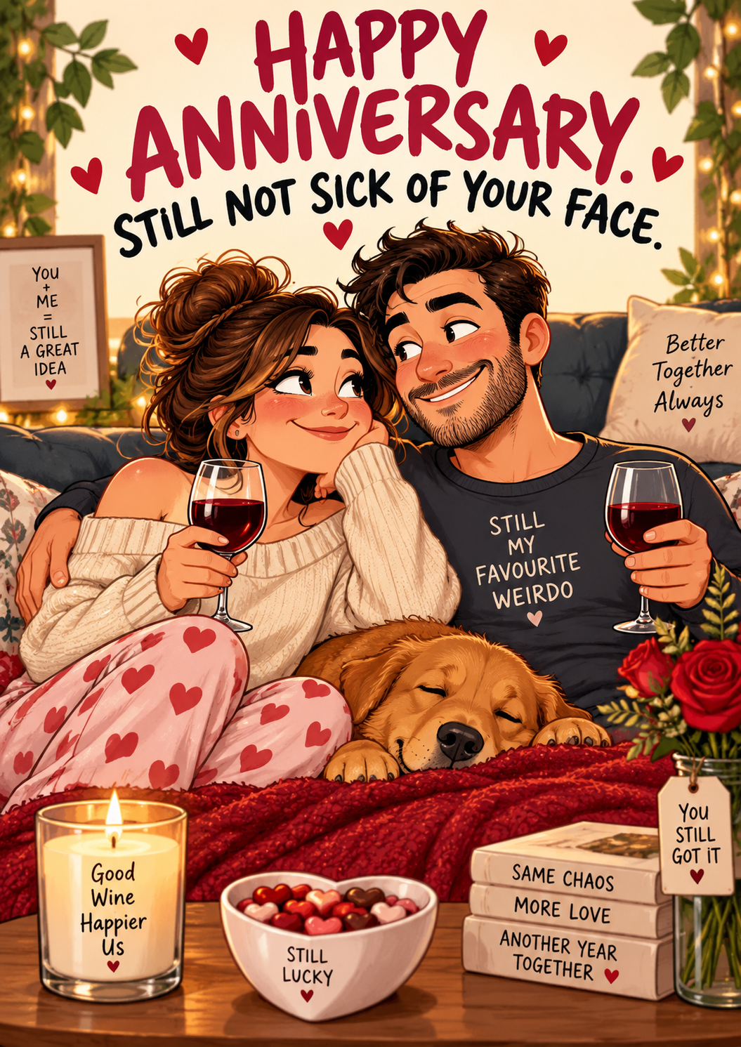 Happy Anniversary. Still Not Sick Of Your Face.