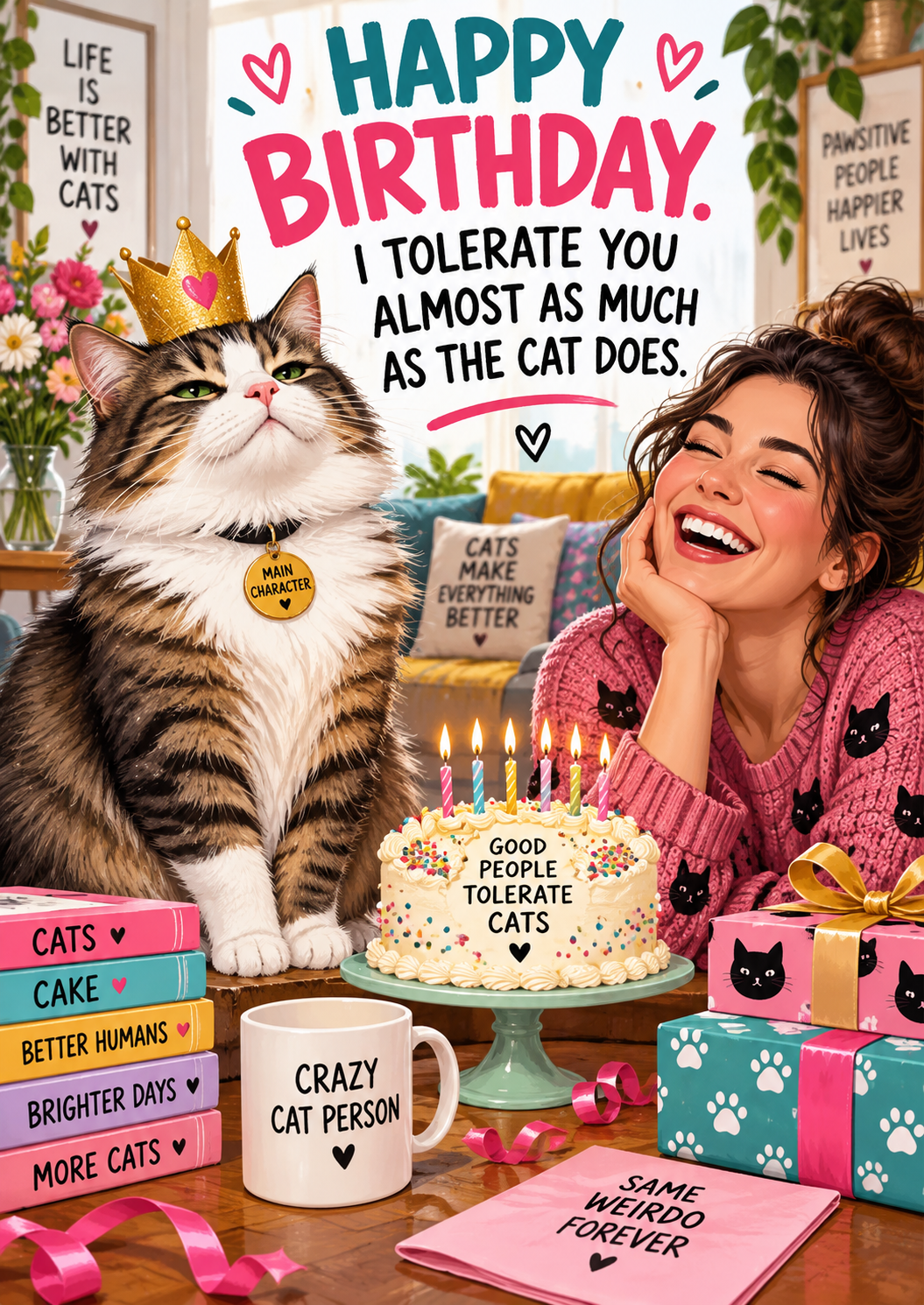 Happy Birthday. I Tolerate You Almost As Much As The Cat Does.