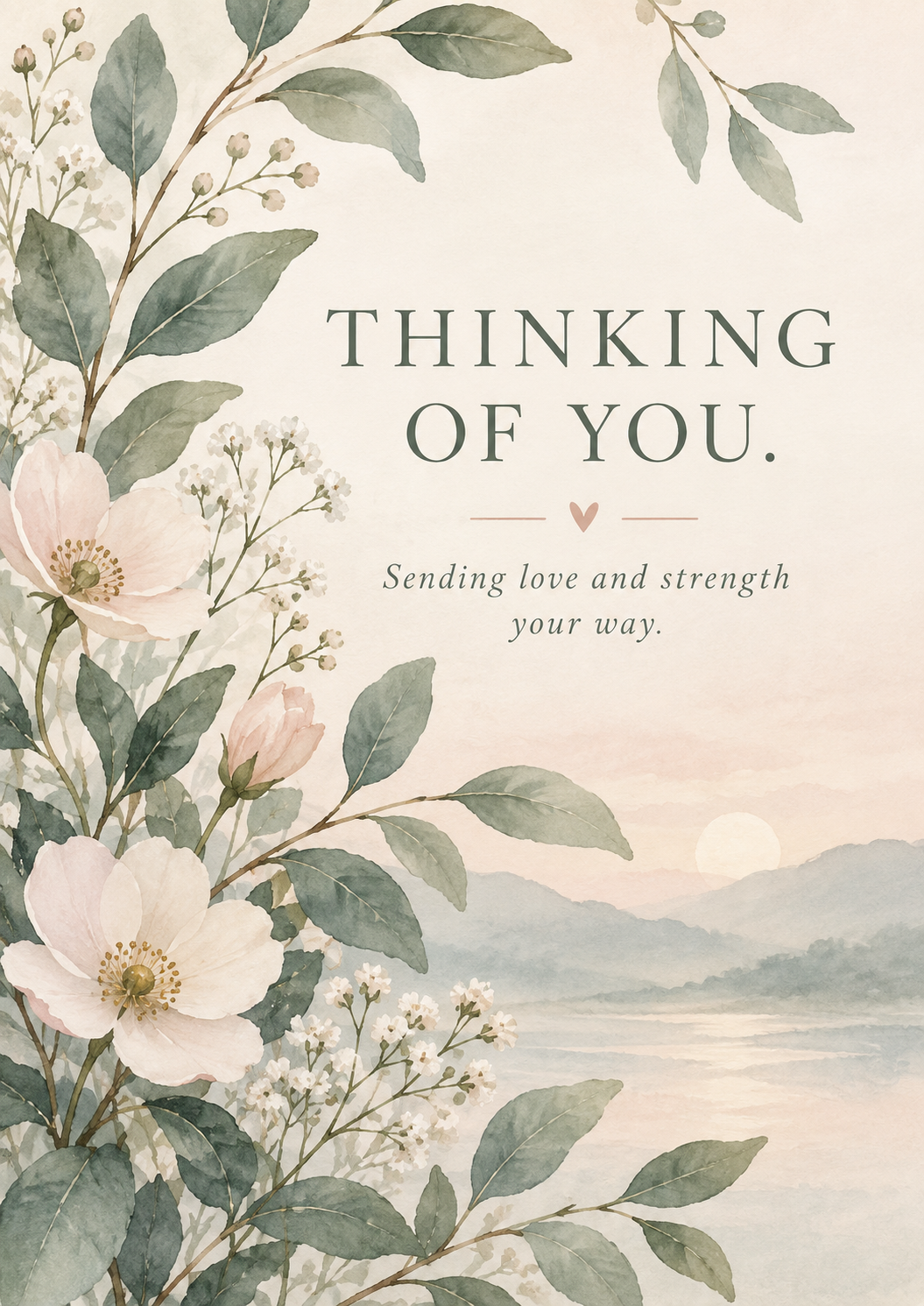 Watercolour Thinking Of You Card